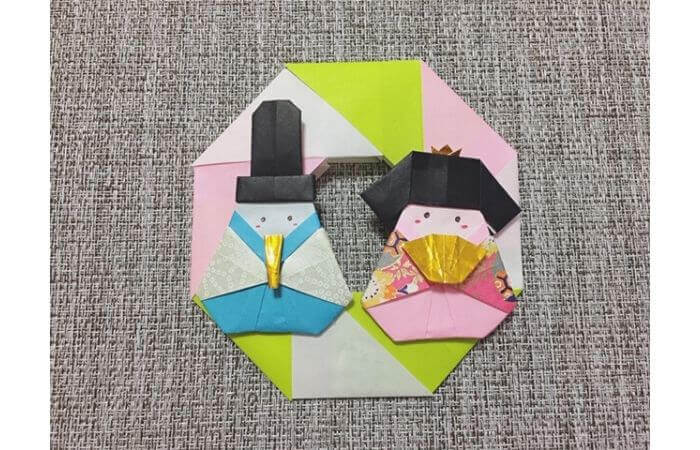 雛人形の折り紙の折り方【飾り方例2】